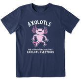 Kids Axolotls Questions Short Sleeve Crusher Tee