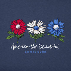 Women's America the Beautiful Daisies Short Sleeve Vee