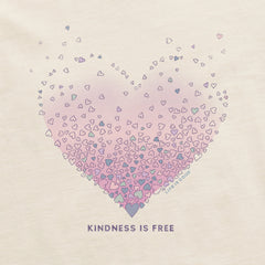 Women's Kindness is Free Evaporating Heart Snuggle Up Relaxed Sleep Vee
