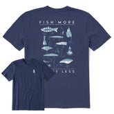 Men's Fish More Worry Less Hooks and Tackle Short Sleeve Tee