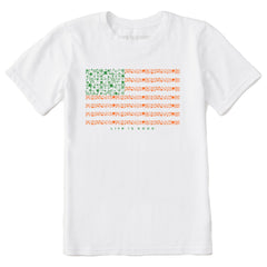 Kids Irish American Clover Flag Short Sleeve Crusher Tee