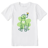 Kids Irish Spring Clover Dog Short Sleeve Crusher Tee