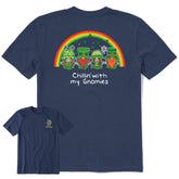 Men's Leprechaun Rainbow Chillin' Gnomes Short Sleeve Crusher Tee