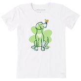 Women's Irish Spring Clover Dog Short Sleeve Crusher Tee