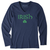 Women's Irish Clover 2 Long Sleeve Crusher Vee