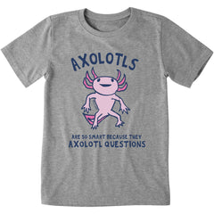 Kids Axolotls Questions Short Sleeve Crusher Tee