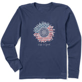 Women's American Sunflower Long Sleeve Tee