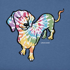 Men's Tie Dye Dog Dachshund Short Sleeve Crusher Tee