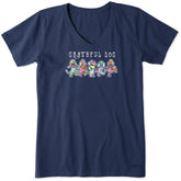 Women's Grateful Tie Dye Poodles Short Sleeve Crusher Vee