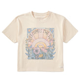 Women's Here Comes The Sun Hippie Short Sleeve Crusher Boxy Tee