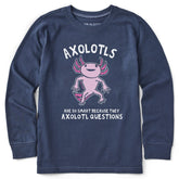 Kids Axolotls Questions Long Sleeve Crusher Tee