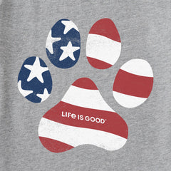 Men's US Flag Paw Long Sleeve Crusher Tee