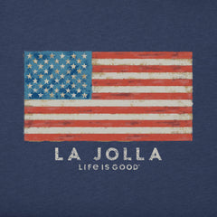 Women's La Jolla Painted Flag Short Sleeve Crusher Tee
