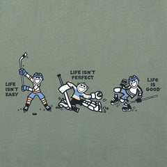 Men's Life Isn't Easy Hockey Long Sleeve Crusher Tee