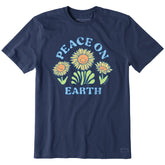 Men's Peace on Earth Happy Sunflowers Short Sleeve Tee