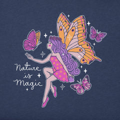 Kids Butterfly Fairy Nature is Magic Long Sleeve Crusher Tee