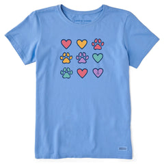 Women's Hearts & Paws Short Sleeve Crusher Tee