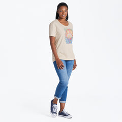 Women's Here Comes The Sun Hippie Relaxed Fit Short Sleeve Slub Tee