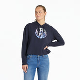 Women's Groovy Tie Dye LIG Crusher-FLEX Boxy Hoodie