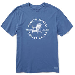 Men's Worlds Longest Coffee Break Short Sleeve Crusher Tee