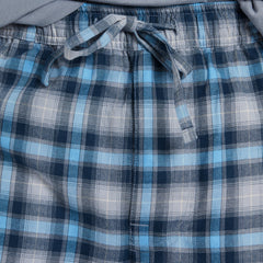 Men's Stone Blue Plaid Classic Sleep Pant