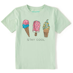 Kids Ice Cream Trio Stay Cool Short Sleeve Crusher Tee