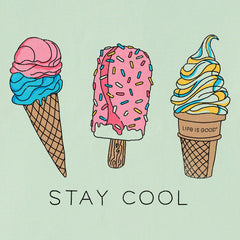 Kids Ice Cream Trio Stay Cool Short Sleeve Crusher Tee