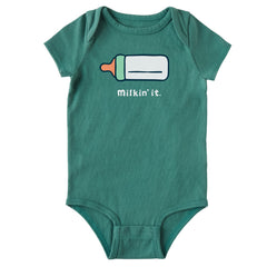 Baby Milkin It Short Sleeve Crusher Bodysuit