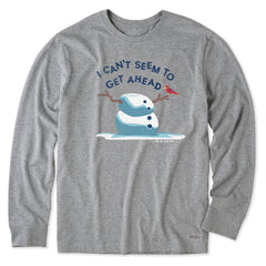 Men's Get Ahead Snowman Long Sleeve Crusher Tee