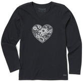 Women's Flowerful Love Long Sleeve Crusher Vee