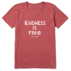 Women's Kindness is Free Short Sleeve Vee