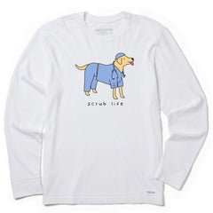 Men's Scrub Life Dog Long Sleeve Crusher Tee