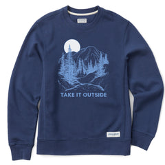 Men's Take it Outside Mountains Simply True Fleece Crew