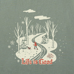 Men's Nostalgic Winter Day Long Sleeve Crusher Tee
