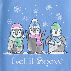 Women's Let it Snow Penguins Long Sleeve Crusher Tee