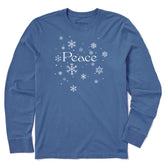 Men's Peace Snowflakes Long Sleeve Crusher Tee