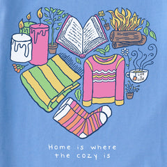 Women's Home is Where the Cozy Is Long Sleeve Crusher Tee