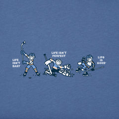Men's Life Isn't Easy Hockey Short Sleeve Crusher Tee