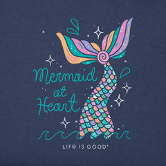 Kids Mermaid at Heart Long Sleeve Crusher Tee
