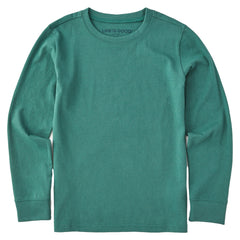 Kids Solid Long Sleeve Crusher Tee
