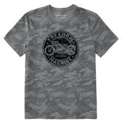 Men's Freedom Machine Motorcyle Short Sleeve Allover Printed Crusher Tee