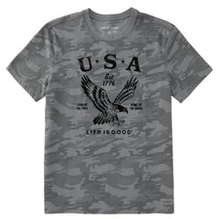 Men's USA 1776 Eagle Short Sleeve Allover Printed Crusher Tee