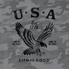 Men's USA 1776 Eagle Short Sleeve Allover Printed Crusher Tee