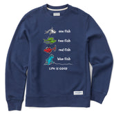 Men's One Fish Two Fish Book Cover Simply True Fleece Crew