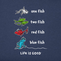 Men's One Fish Two Fish Book Cover Simply True Fleece Crew