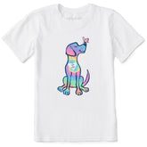 Kids Tie Dye Spring Dog Short Sleeve Crusher Tee
