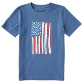 Kids Scribble Flag Short Sleeve Crusher Tee