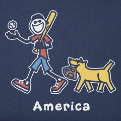 Men's Jake and Rocket Baseball America Short Sleeve Crusher Tee
