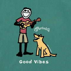 Women's Jake & Rocket Martin Guitar Good Vibes Short Sleeve Crusher Tee