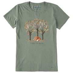 Women's I Like it Here Fox Short Sleeve Crusher Tee